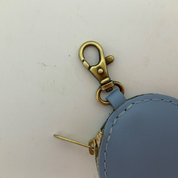 Portland Leather Goods Heart Light Baby Blue Bag Charm Leather Coin Pouch - Picture 5 of 11